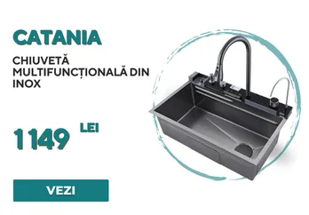 Chiuvetă multifuncțională Catania din oțel inoxidabil cu baterie digitală