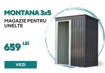 Casă de depozitare a uneltelor de grădină Montana 3x5