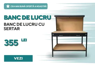 Banc de lucru cu sertar, negru