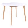 Masa rotunda Vojens 105x75 cm alb-natural