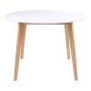 Masa rotunda Vojens 105x75 cm alb-natural
