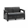 Set de mobilier de gradina Corfu Box set, culoare grafit, cu perna gri deschis