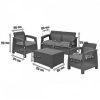 Set de mobilier de gradina Corfu Box set, culoare grafit, cu perna gri deschis
