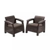 Set fotolii Corfu duo, maro, cu perne taupe calde