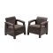 Set fotolii Corfu duo, maro, cu perne taupe calde