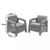 Set fotolii Corfu duo, maro, cu perne taupe calde