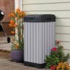 Cos de gunoi exterior din plastic cu aspect de lemn Rockford, maro, 125 l