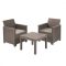Set de mobilier de gradina din ratan Emma Balcony cu masa Chicago in culoarea cappuccino