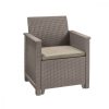 Set de mobilier de gradina din ratan Emma Balcony cu masa Chicago in culoarea cappuccino