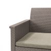 Set de mobilier de gradina din ratan Emma Balcony cu masa Chicago in culoarea cappuccino