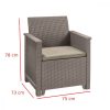 Set de mobilier de gradina din ratan Emma Balcony cu masa Chicago in culoarea cappuccino