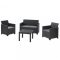 Set de mobilier de gradina Emma din ratan cu masa Chicago in culoarea grafit