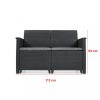 Set de mobilier de gradina Emma din ratan cu masa Chicago in culoarea grafit