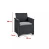 Set de mobilier de gradina Emma din ratan cu masa Chicago in culoarea grafit