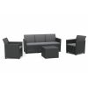 Set de mobilier de gradina Claire cu 5 locuri si masa cu perne, grafit