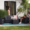 Set de mobilier de gradina Claire cu 5 locuri si masa cu perne, grafit