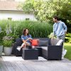 Set de colt de gradina Claire cu 5 locuri si masa cu perne, grafit