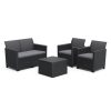 Set de mobilier de gradina Claire cu 4 locuri si masa cu perne, grafit
