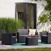 Set de mobilier de gradina Claire cu 4 locuri si masa cu perne, grafit