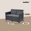 Set de mobilier de gradina Claire cu 4 locuri si masa cu perne, grafit