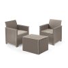 Set mobilier de gradina pentru balcon Elodie cu masa capitonata cappuccino