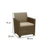 Set mobilier de gradina pentru balcon Elodie cu masa capitonata cappuccino