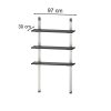 Set rafturi metalice cu 3 rafturi 100 cm
