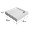 Cadita de dus acrilica patrata Klonberg 80x80 cm