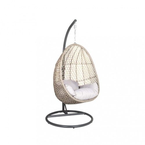 Scaun suspendat ALANISLG gri deschis - cu cos bej