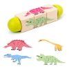 Mini puzzle cu cilindri cu animale, jucarie din lemn Montessori