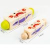 Mini puzzle cu cilindri cu animale, jucarie din lemn Montessori
