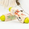 Mini puzzle cu cilindri cu animale, jucarie din lemn Montessori