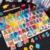 Jucarie Montessori din lemn educativa, cu potrivire logaritmica a formelor