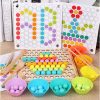 Puzzle mozaic cu bile, jucarie din lemn Montessori