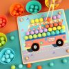 Puzzle cu bile, jucarie din lemn Montessori