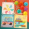 Puzzle cu bile, jucarie din lemn Montessori