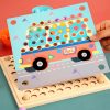 Puzzle cu bile, jucarie din lemn Montessori