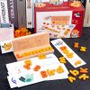 Puzzle de cuvinte, joc din lemn pentru invatarea cuvintelor cu carti in limba engleza
