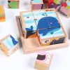 Puzzle cub din lemn, jucarie puzzle din lemn