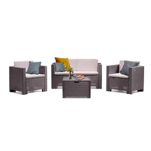 Set mobilier de gradina City cu 4 locuri, maro