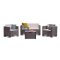 Set mobilier de gradina City cu 4 locuri, maro