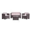 Set mobilier de gradina City cu 4 locuri, maro