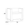 Set mobilier de gradina City cu 4 locuri, maro
