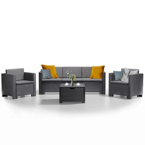 Set mobilier de gradina City cu 5 locuri, grafit