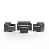 Set mobilier de gradina Nero cu 4 locuri, grafit