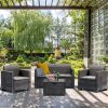 Set mobilier de gradina Nero cu 4 locuri, grafit