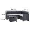 Set de colt de gradina Nero cu 5 locuri, grafit