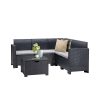Set de colt de gradina Nero cu 5 locuri, grafit