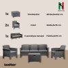 Set de mobilier de gradina Venus cu 5 locuri, maro