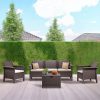 Set de mobilier de gradina Venus cu 5 locuri, culoare cappuccino